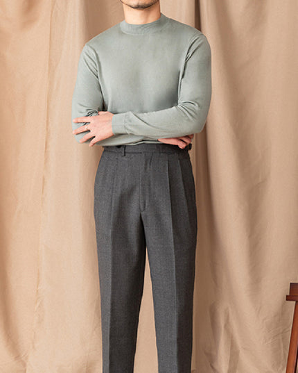 Self-heating Solid Color Basic Half Turtleneck Men's Sweater