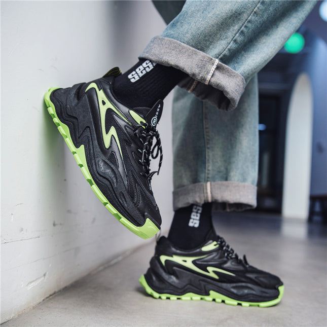 Thick-soled Daddy Shoes Sports Low-top Outdoor Solid Color Artificial Leather