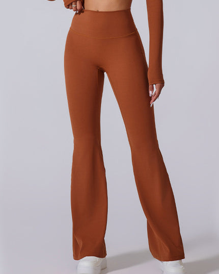 Women's Flared Pants Yoga High Waist Slim Tight Trousers Fitness Sports Clothing