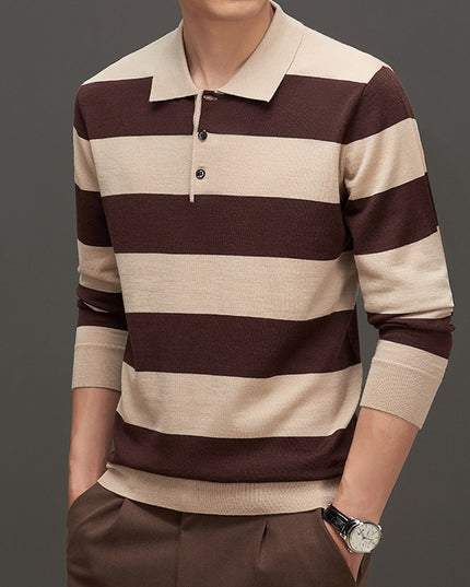 Men's Fashion Casual Long Sleeve Jacquard Close-fitting Sweater