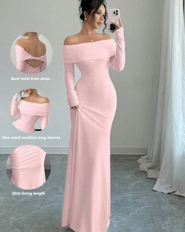 Women's  Off-shoulder Fashion Slim Temperament Sexy Sheath Dress