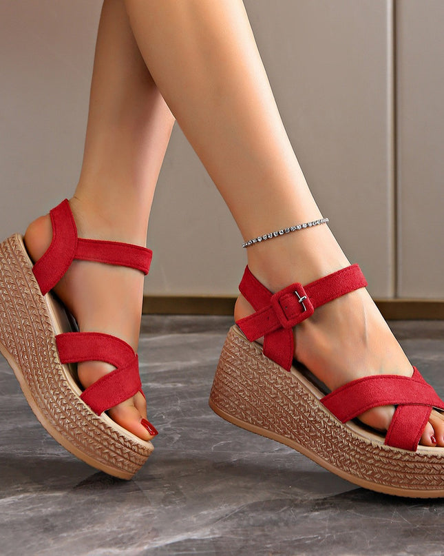 Women's Platform Suede Sandals Summer