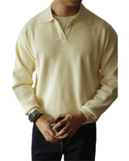 Lapel Warm Men's Long Sleeve Base