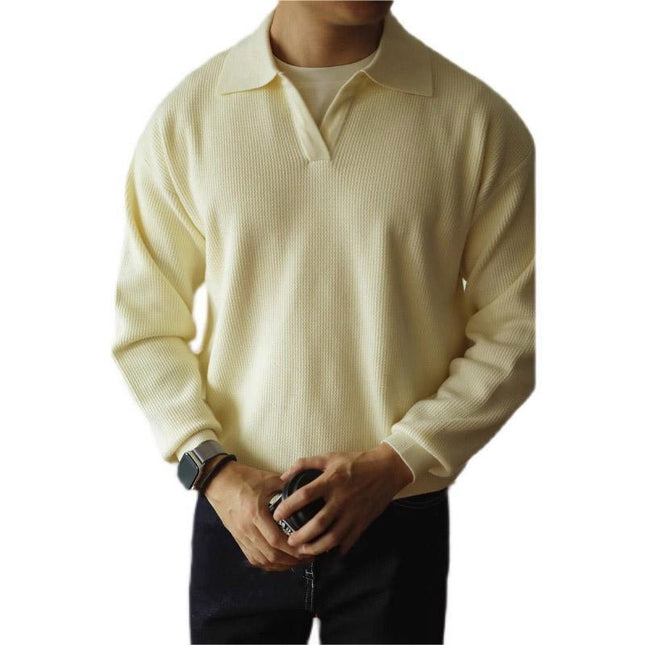 Lapel Warm Men's Long Sleeve Base