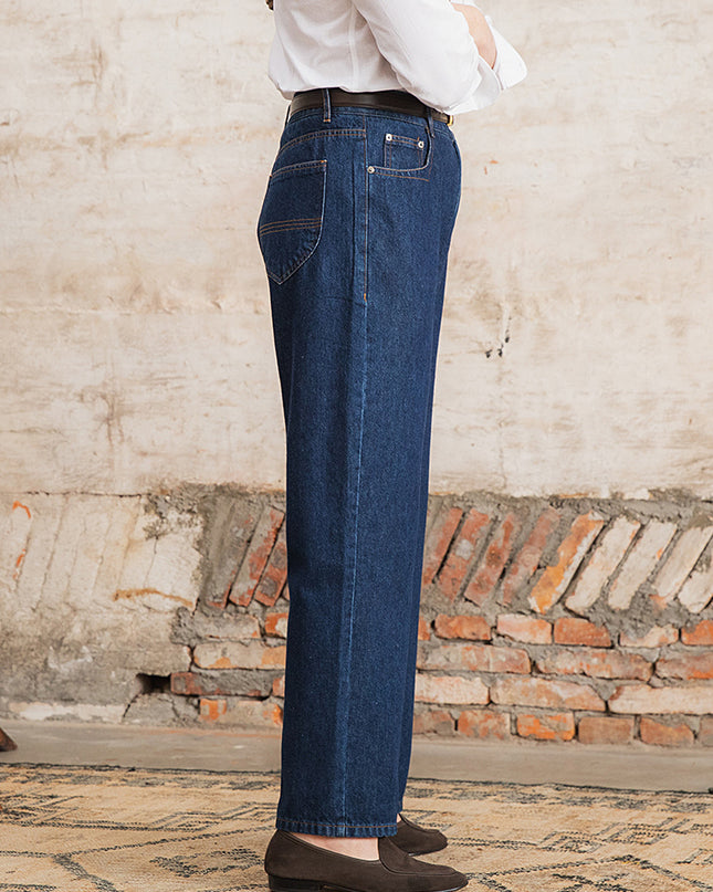 Retro Washed Jeans Fashion Casual High Waist Straight Pants
