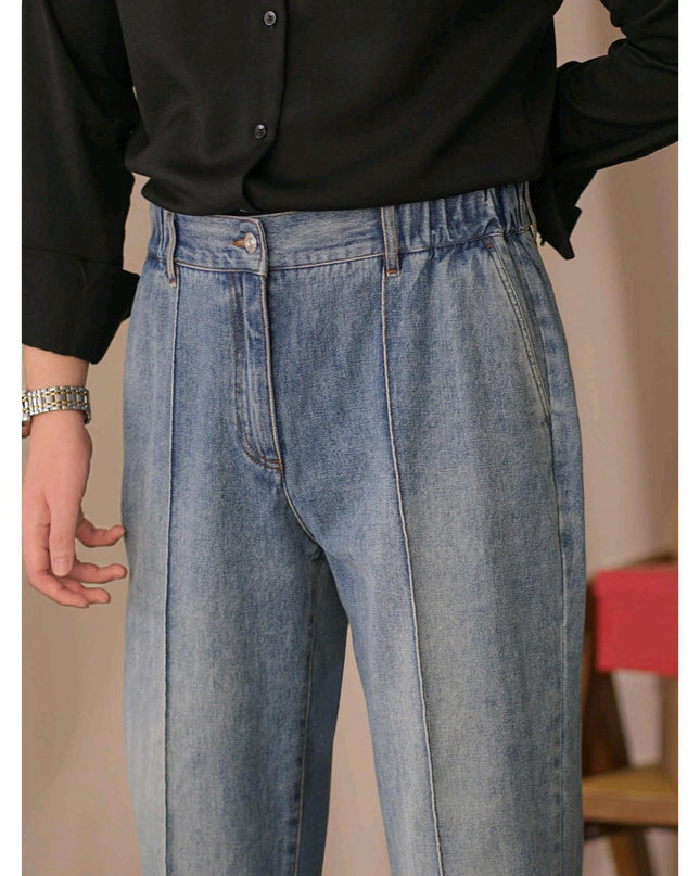 British Business Elastic Waist Cropped Pants