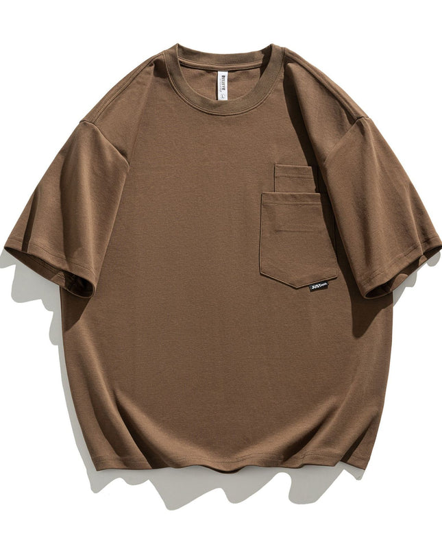 Simple Short-sleeved T-shirt Men's Loose Multi-pocket