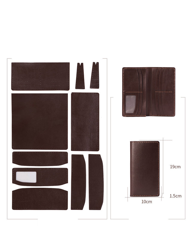 Diy Handmade Material Bag Cowhide Men's Long Wallet