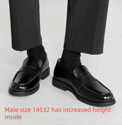 Men's Classic Slip-on Black Derby Couple Leather Shoes