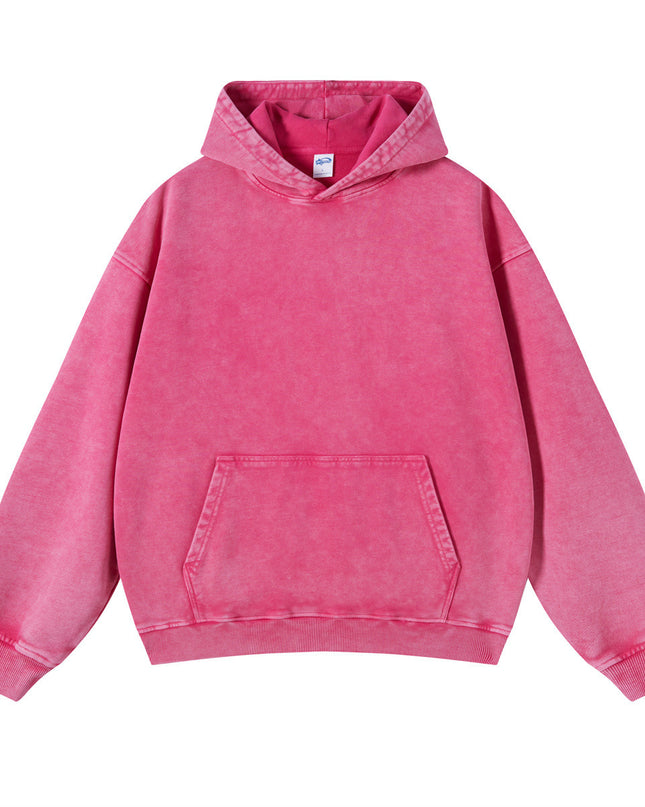 Distressed Hooded Sweater Loose Wash Men