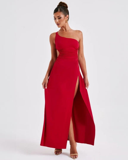 Lace-up Backless Slit Maxi Dress Women's Clothing