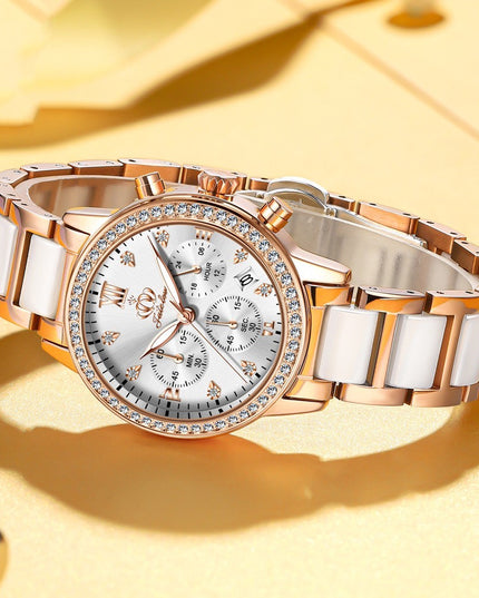 Simple Rhinestone Quartz Watch Waterproof Women's Watch