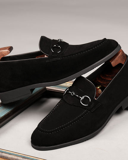 Men's Formal Leather Shoes, Pointed Toe Frosted