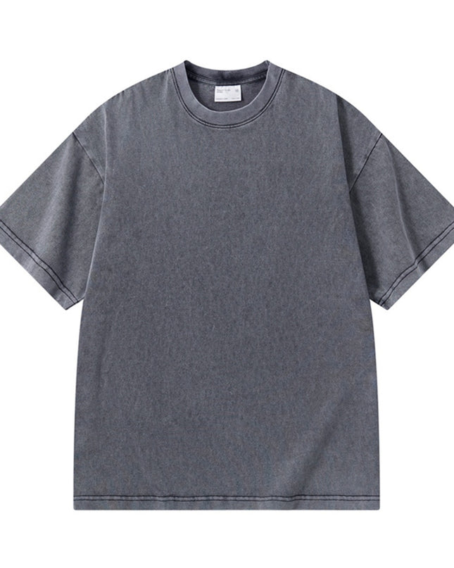 Washed Old T-shirt Men's Drop Shoulder Loose Cotton Base Shirt