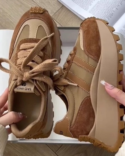 Versatile Platform Thick Bottom Shoes Retro Women's Dad Shoes