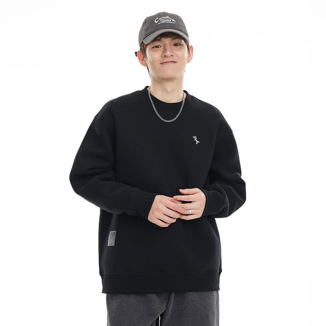 Casual Loose Men's Simple Solid Color Round Neck Sweater