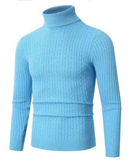 Men's Sweater Casual Retro Twisted Flower Turtleneck Knitting