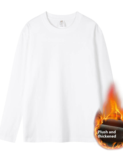 Plus Velvet White Bottoming Shirt Women's Inner Match Mid-length Loose T-shirt