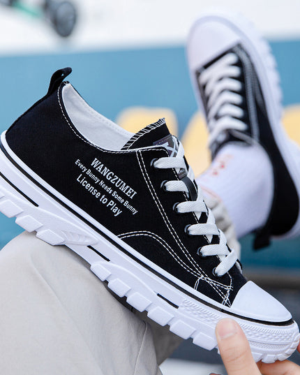 Summer New Lightweight Breathable Low Top Board Shoes Fashion Canvas Shoes Korean Style Trendy Hong Kong Style Casual Men's Shoes
