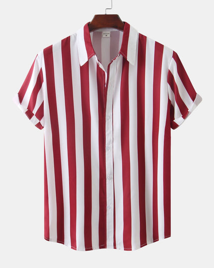 Men's 3D Printed Short Sleeve Turn Loose Shirt