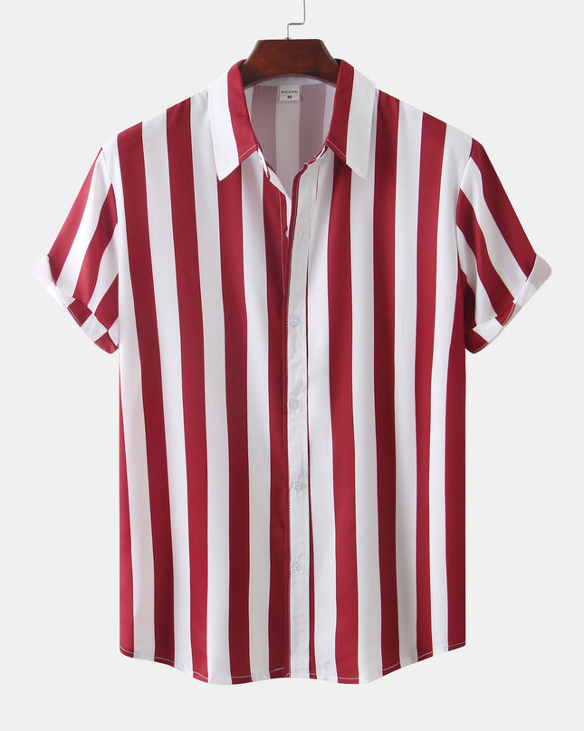 Men's 3D Printed Short Sleeve Turn Loose Shirt