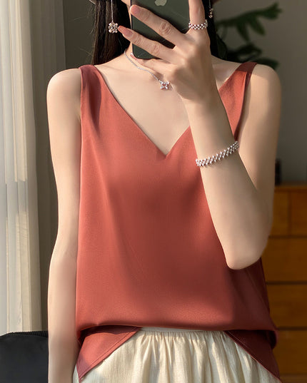 Sling Vest Inner Match Satin Silky Base Loose Sleeveless Top