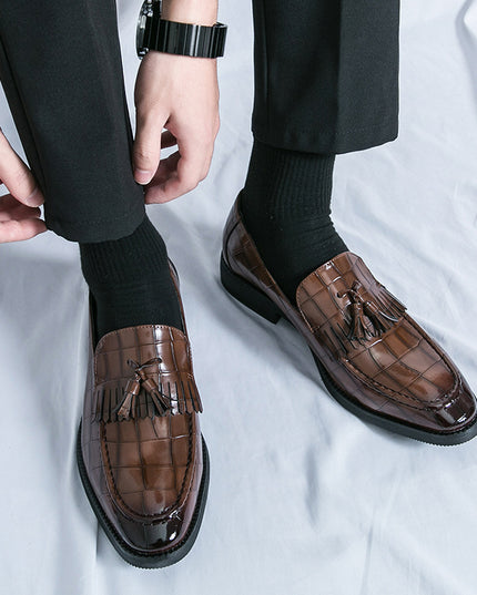 Casual Slip-on Pointed British Style Small Leather Shoes