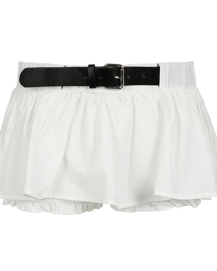 Vacation Leisure A- Line Lotus Leaf Miniskirt