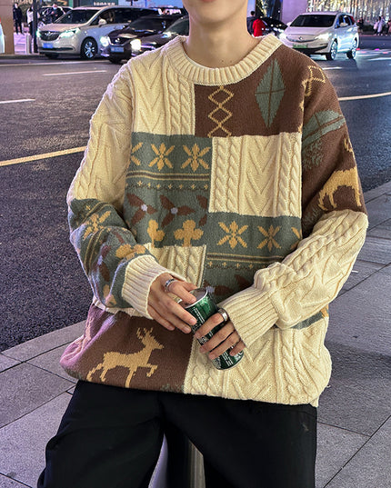 Round Neck Sweater Men's Loose Sweater