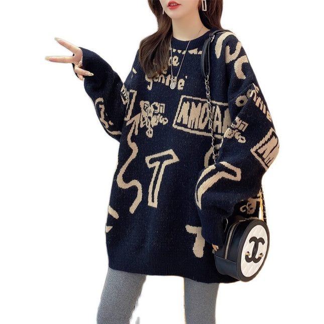 Korean Style Loose Loose Slimming Pullover Sweater