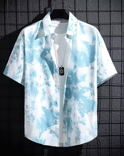 Men's Ice Silk Breathable Summer High-end Printed Shirt