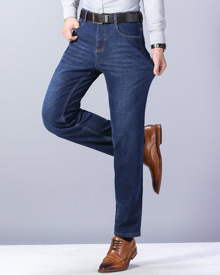 Thickened Plush Jeans Keep Men Warm In Winter