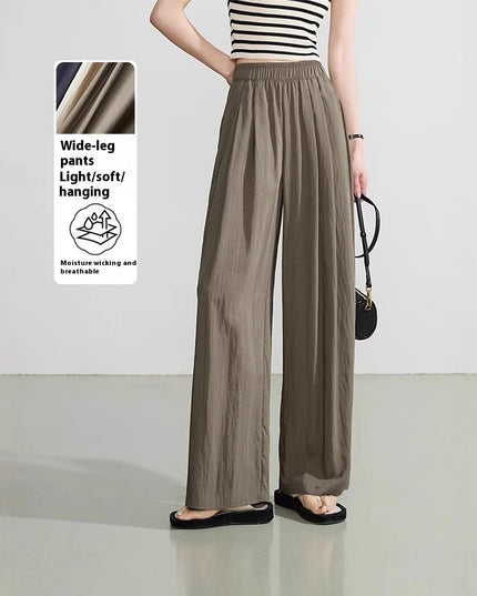 Loose Drape Casual Straight-leg Thin Ice Silk Wide-leg Pants