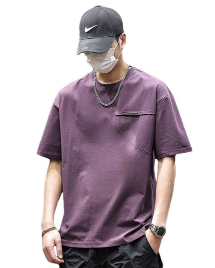 Summer Purple Short Sleeve T-shirt Men