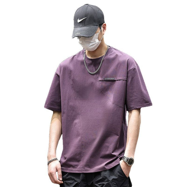 Summer Purple Short Sleeve T-shirt Men