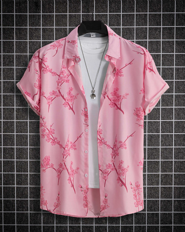 Digital Printing Floral Short Sleeve Shirt