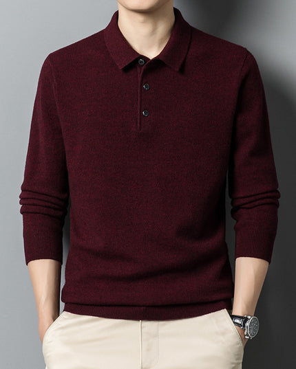 Fall Casual Polo Collar Long-sleeved Sweater
