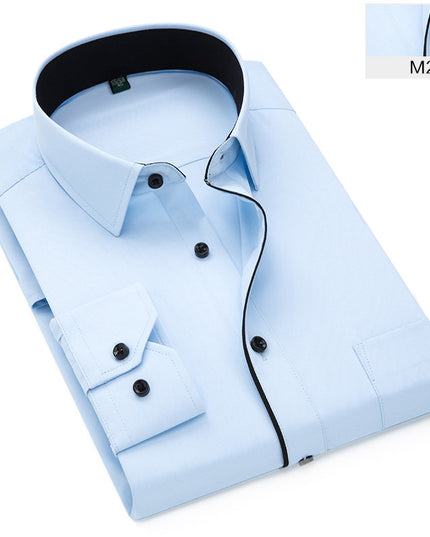 Long Sleeve Men's Business Pure Color Shirt