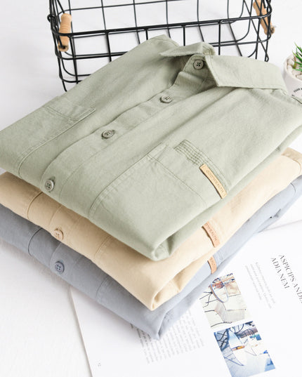 Simple All-matching Men's Long-sleeved Shirt Casual Loose
