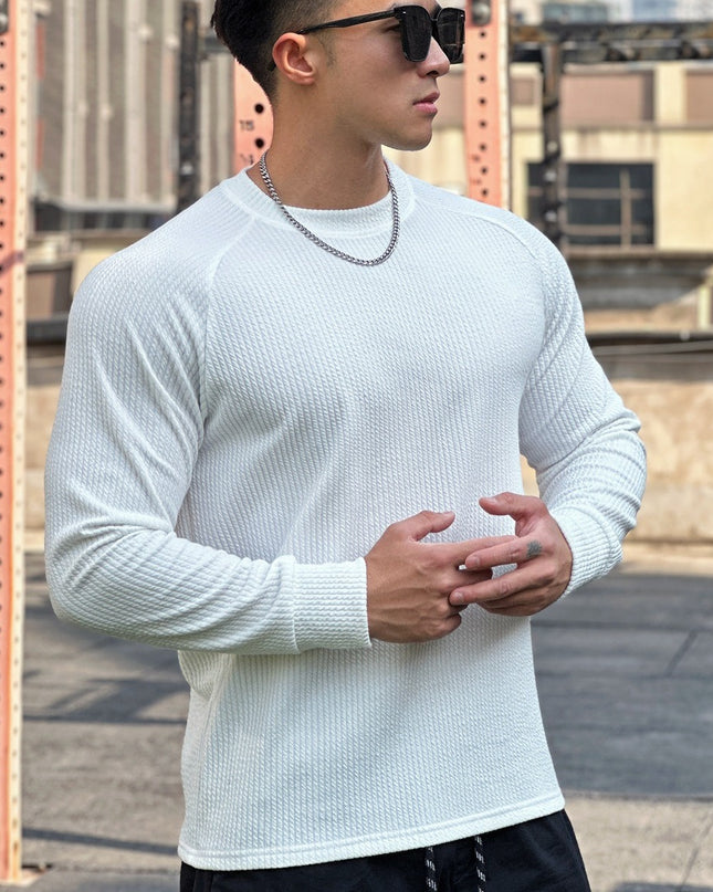 Autumn And Winter Round Neck Men's Casual Sports Trend Loose-fitting Plus Size Pullover Long Sleeve