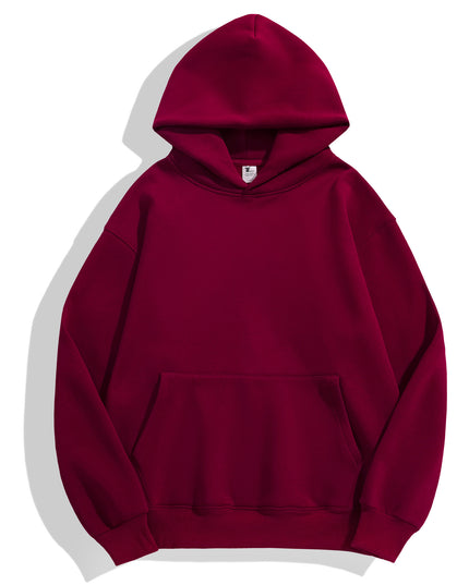 Retro Heavy 480g Polar Fleece Hooded Pullover Men's Solid Color Simple Loose Fashion Brand Couple Sweater