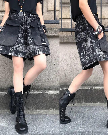 Elastic Waist Retro Loose Versatile Shorts