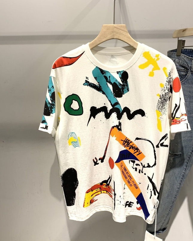 Men's Creative Printing All-match Short Sleeve