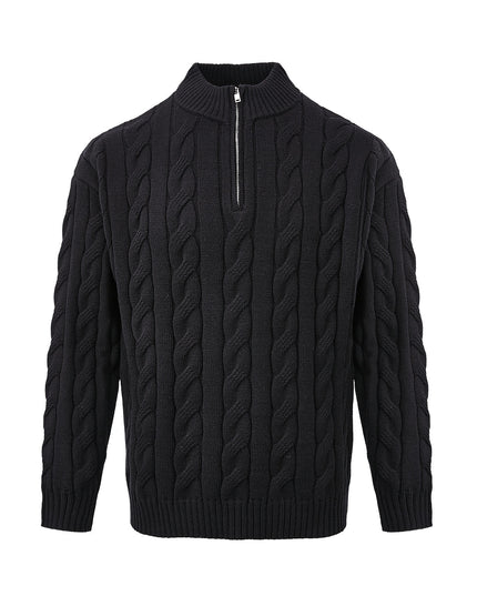 Loose Feeling Old Money British Half Zipper Heavy Sweater