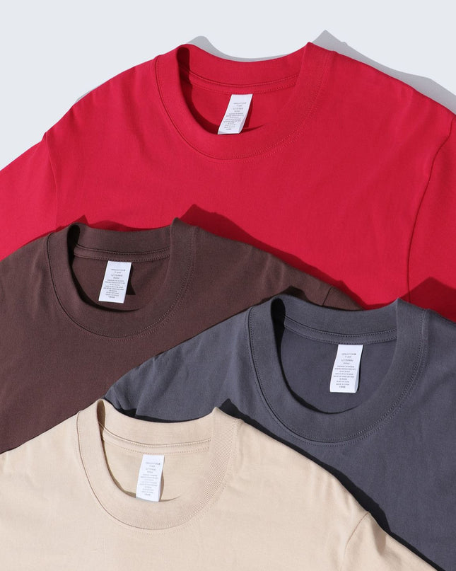 Men's Cotton Seamless Round Neck Short-sleeved T-shirt