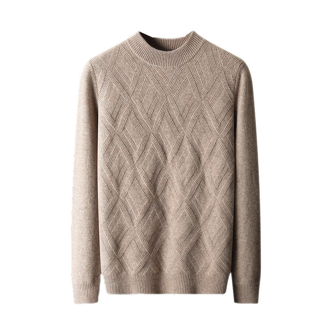 Woolen Sweater Men's Half Turtleneck Thickened Sweater Casual