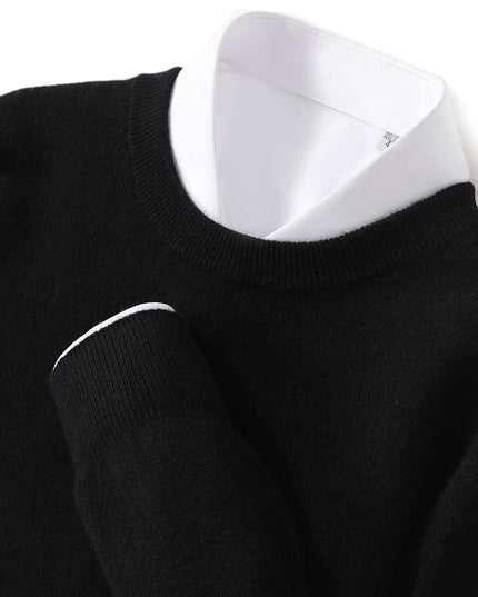 Men's Pure Wool Round Neck Autumn And Winter Knitted Sweater