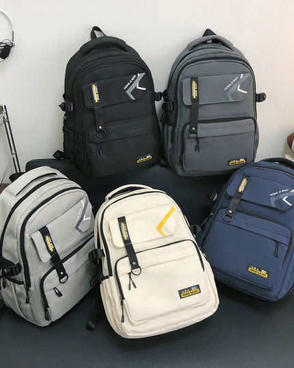 Retro Contrast Color Men's Travel Backpack