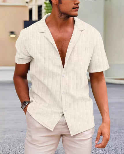 Summer Lapels Solid Color Shirt Button