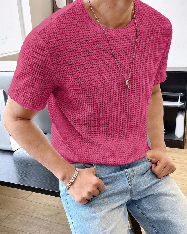 Men's Casual Loose Solid Color Short Sleeve